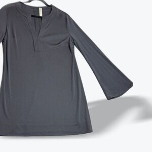 Vintage Leonard Paris Jersey Tunic Dress Bell Sleeve Shift 12 Minimalistic‎ Rare